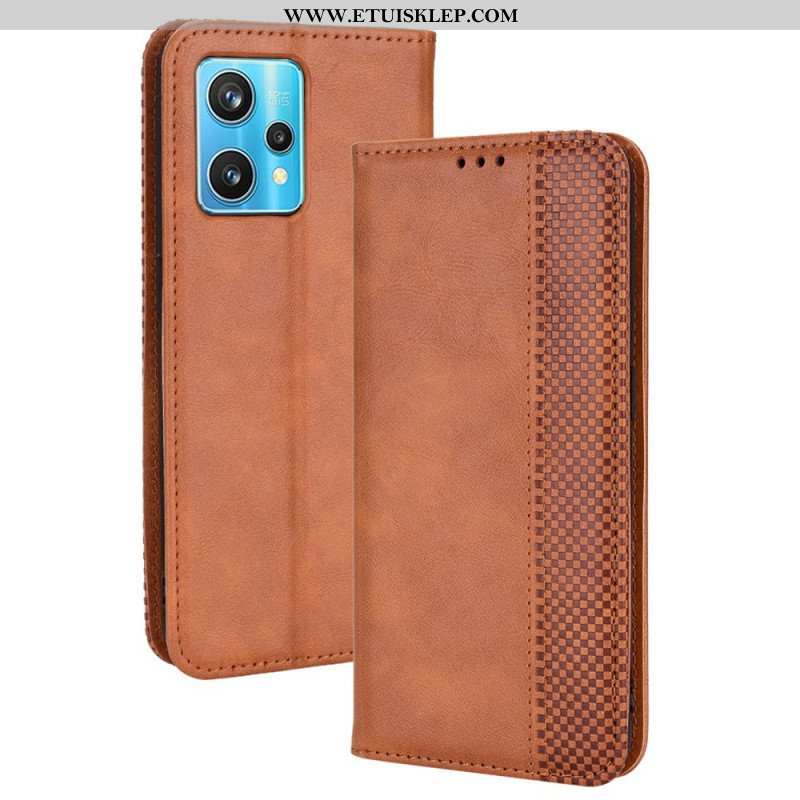 Etui Na Telefon do Realme 9 5G Etui Folio Stylizowany Efekt Skóry W Stylu Vintage